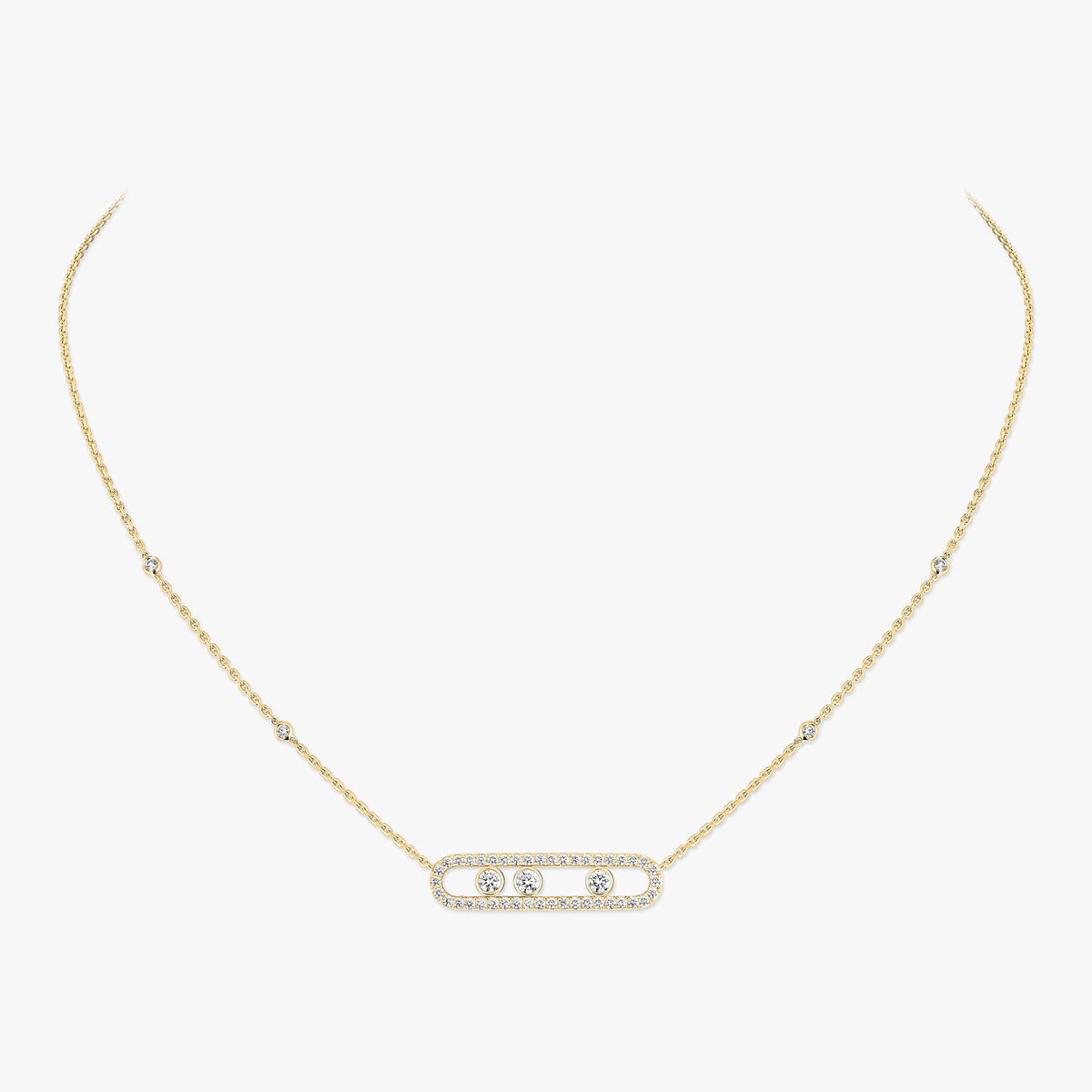 [Loco ] Move Pave_ Rose Gold Diamond Necklace