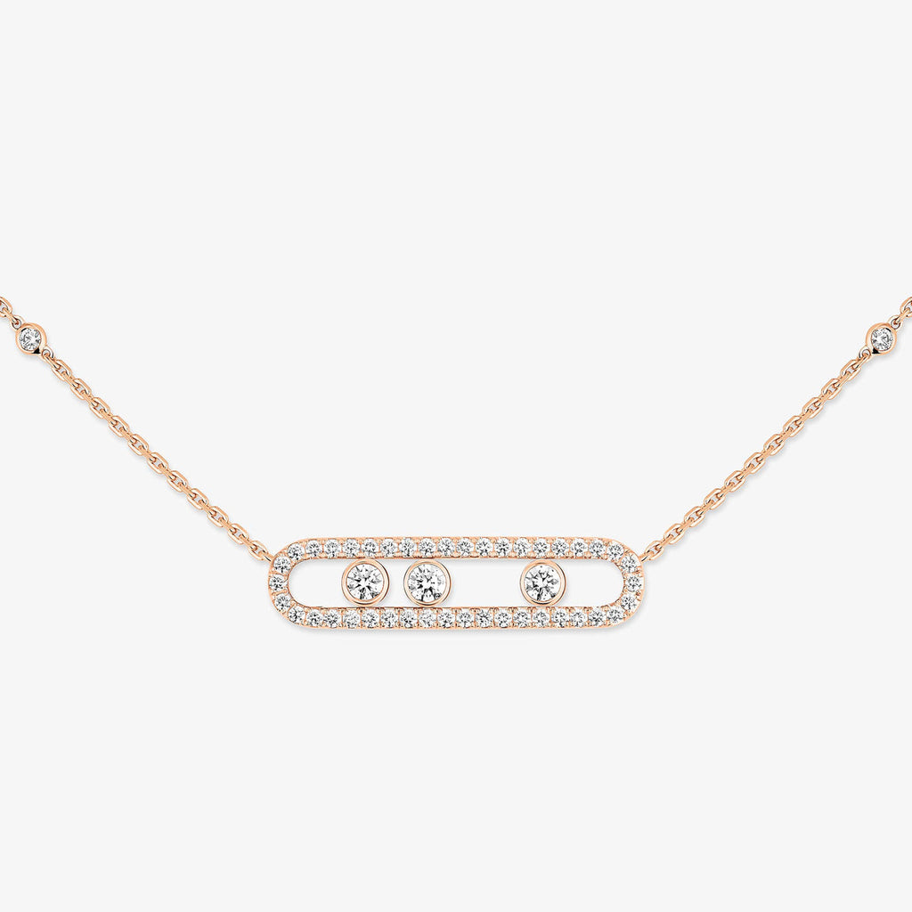 [Loco ] Move Pave_ Rose Gold Diamond Necklace