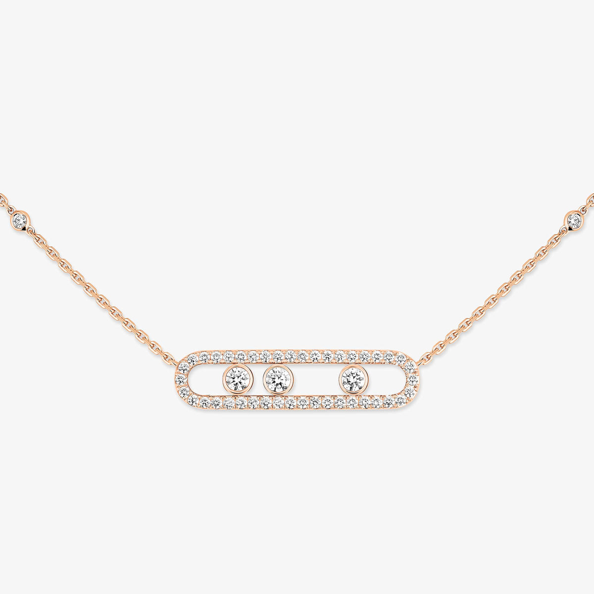 [Loco ] Move Pave_ Rose Gold Diamond Necklace