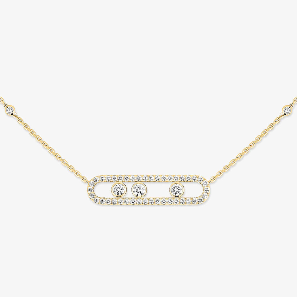 [Loco ] Move Pave_ Rose Gold Diamond Necklace