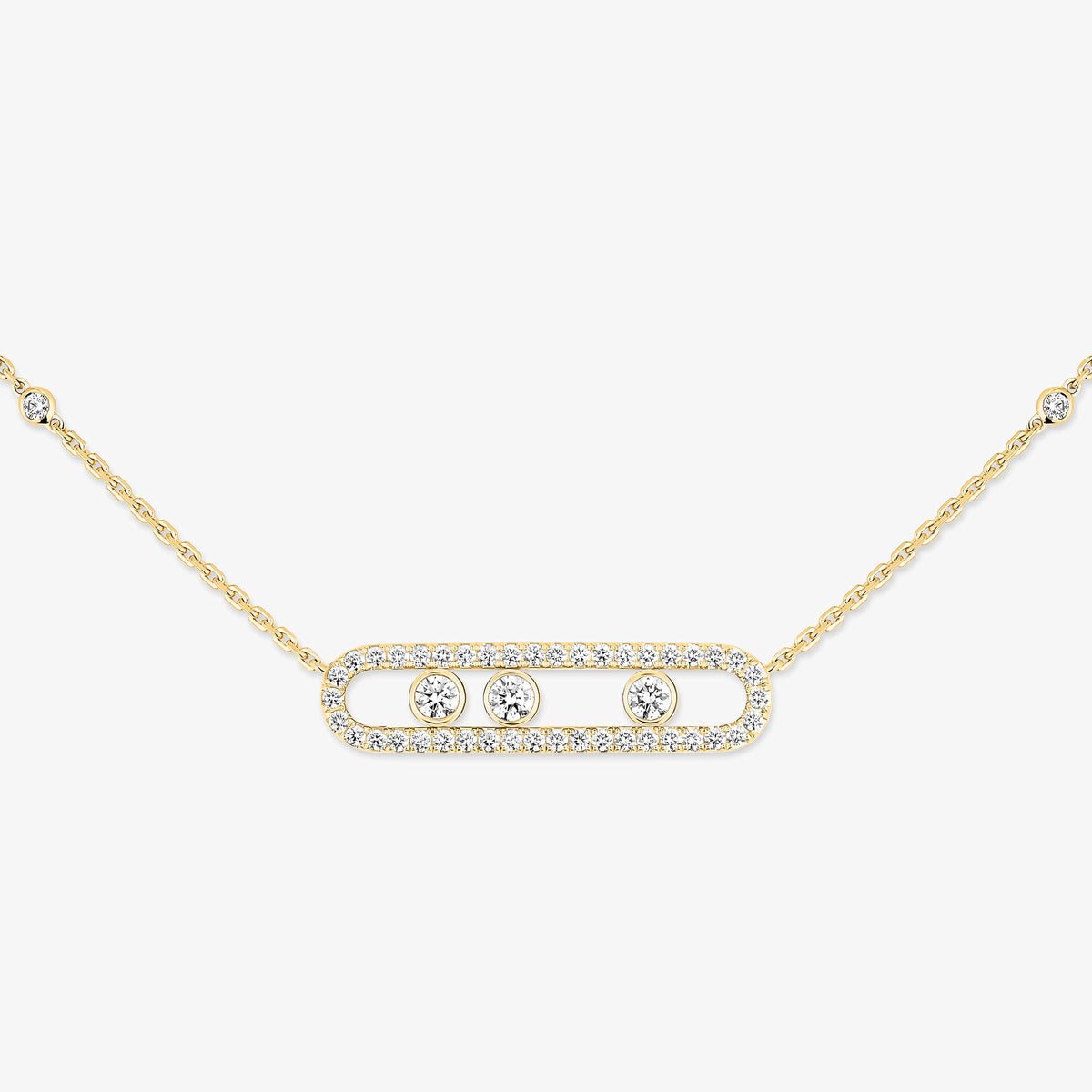 [Loco ] Move Pave_ Rose Gold Diamond Necklace