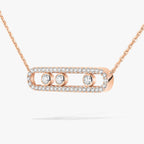 [Loco ] Move Pave_ Rose Gold Diamond Necklace