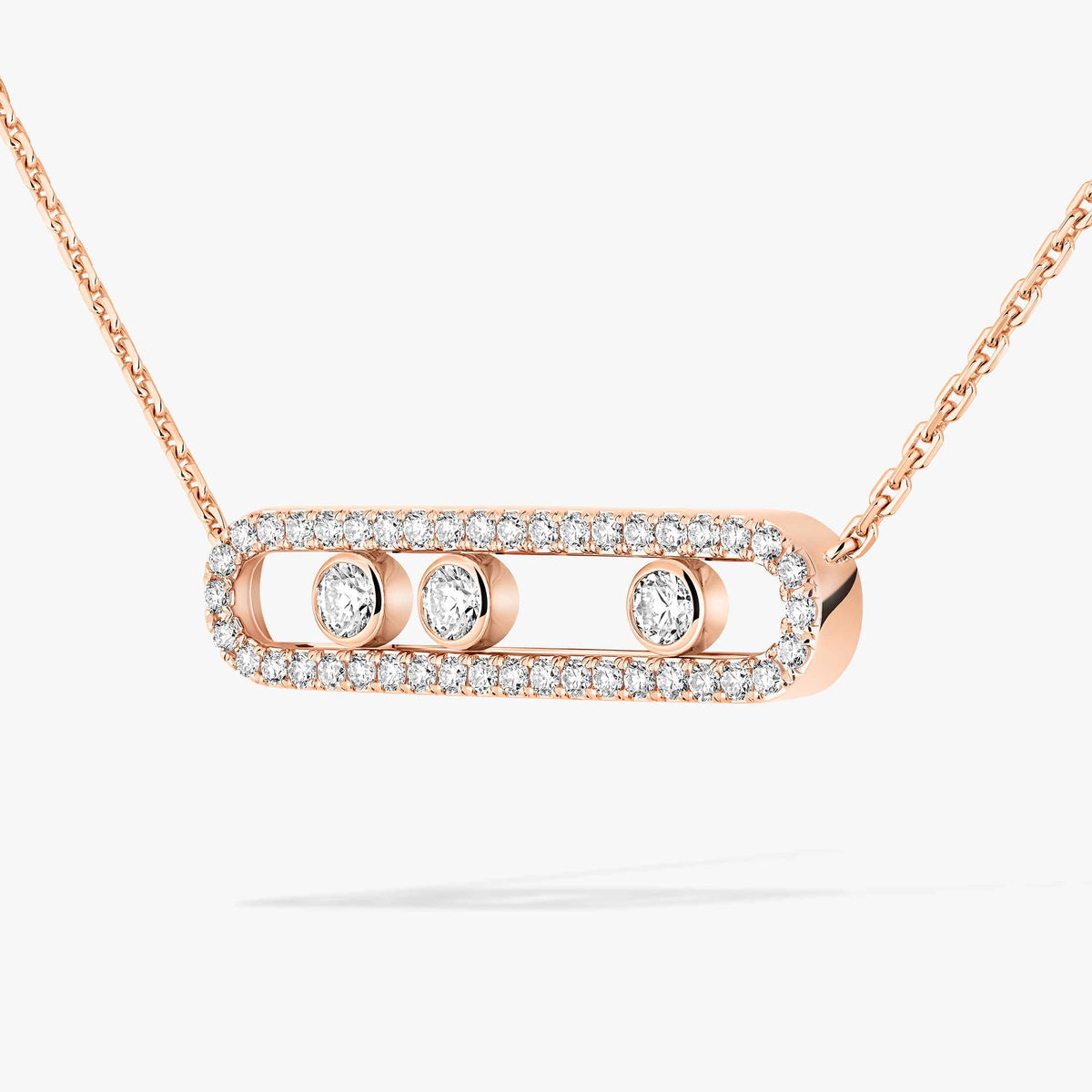 [Loco ] Move Pave_ Rose Gold Diamond Necklace