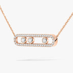 [Loco] Move Pave_ Rose Gold Diamond Necklace