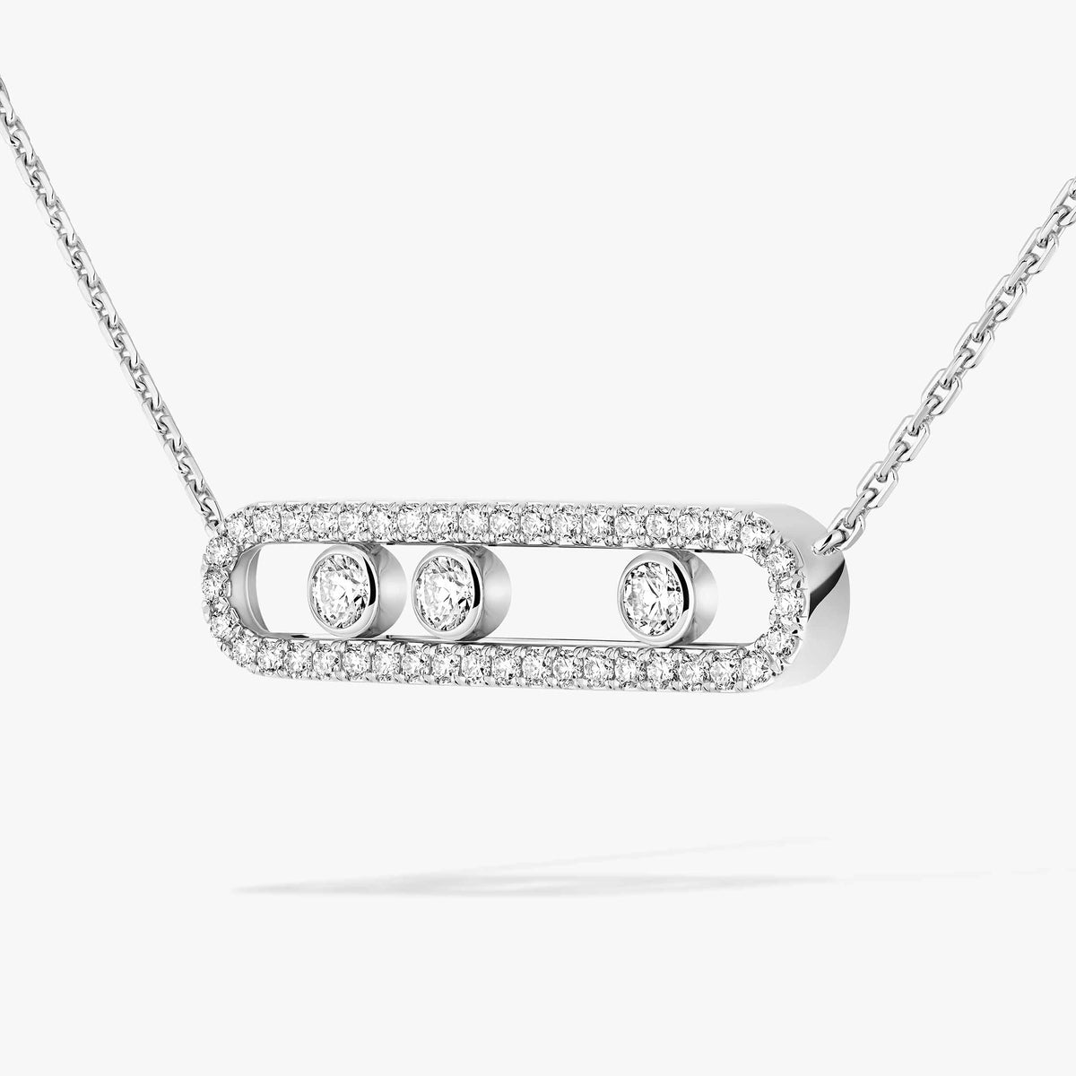 [Loco ] Move Pave_ Rose Gold Diamond Necklace