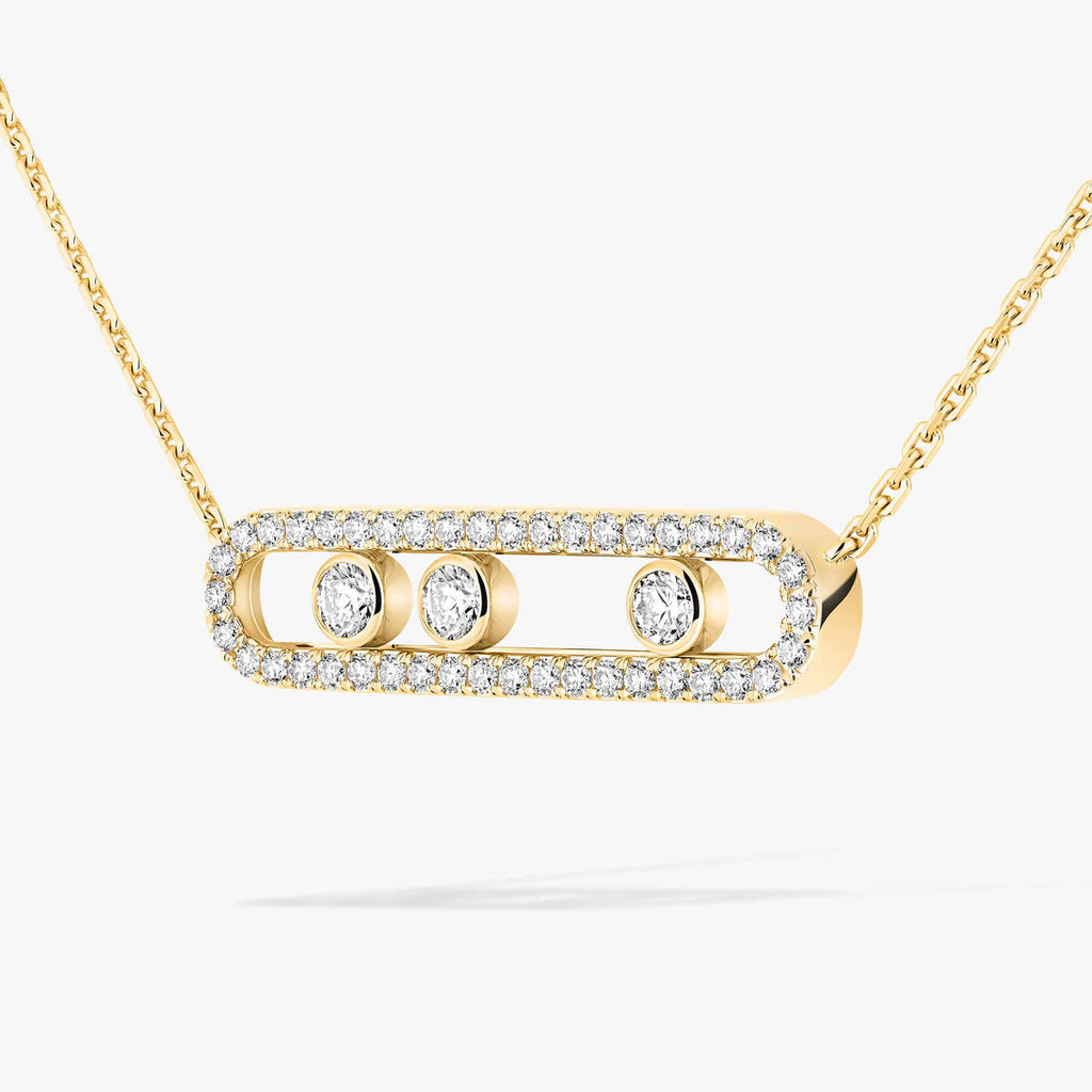 [Loco ] Move Pave_ Rose Gold Diamond Necklace