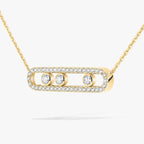 [Loco ] Move Pave_ Rose Gold Diamond Necklace