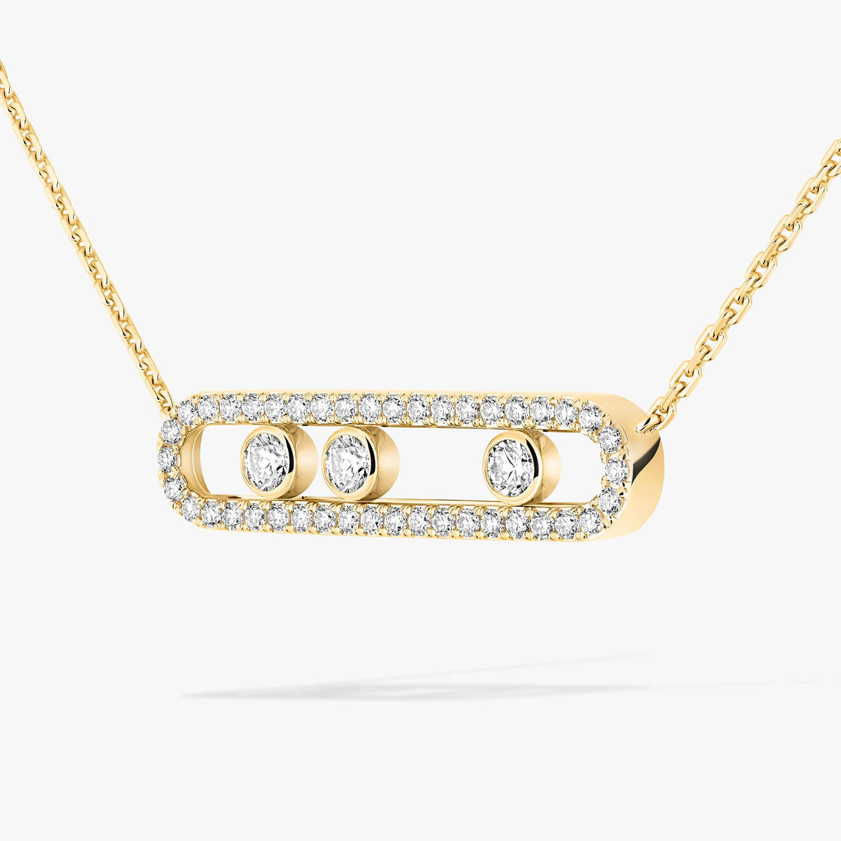 [Loco ] Move Pave_ Rose Gold Diamond Necklace