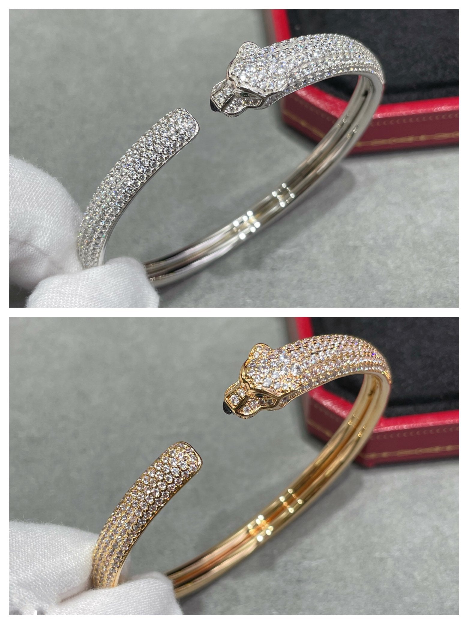 ¡®Loco¡¯PANTHERE FULL DIAMOND OPEN BRACELET