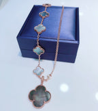 ¡®Loco¡¯COMBINED BRACELET 5 MOTIFS AND NECKLACE DARK MOP ROSE GOLD